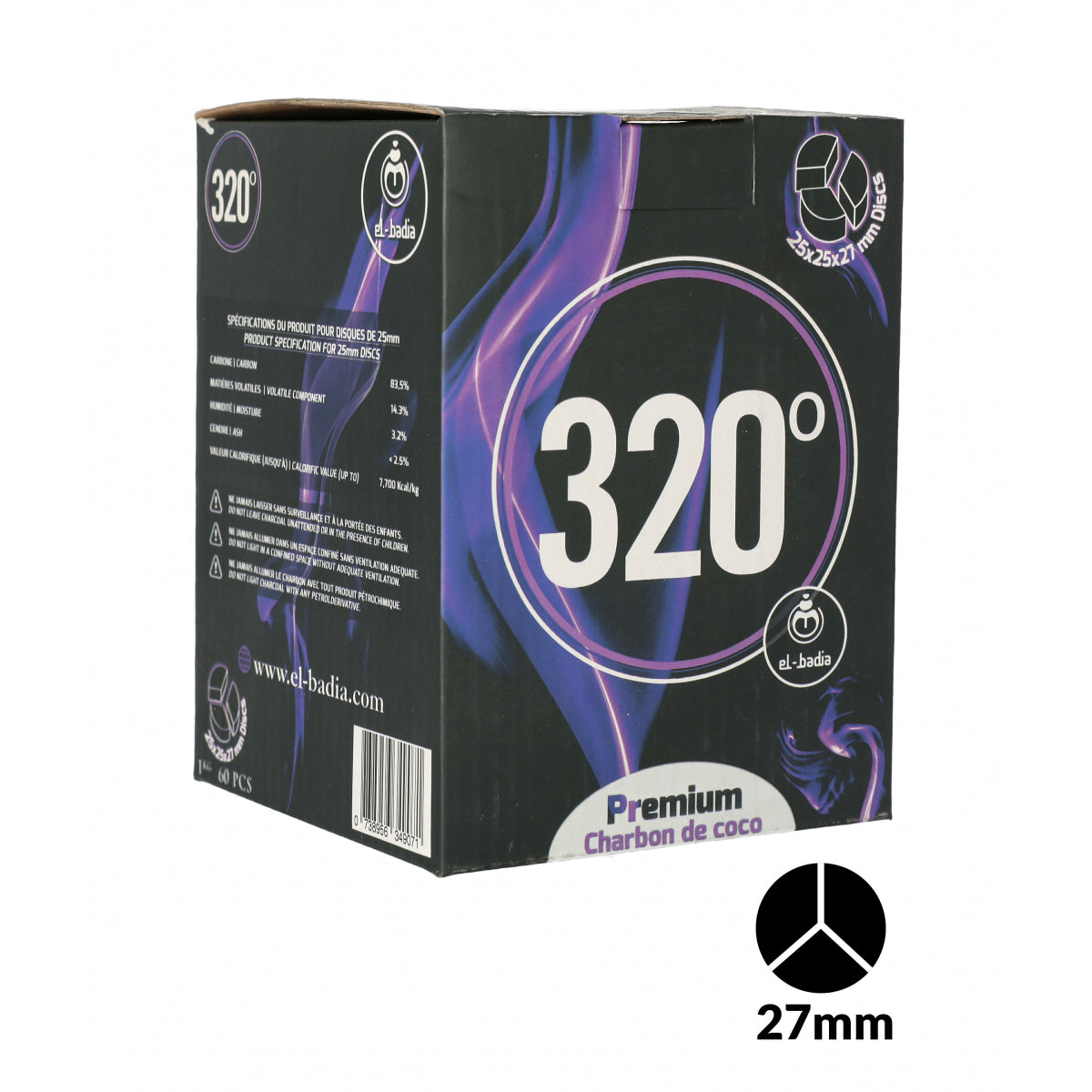 CHARBONS EL-BADIA 320° DISC 3B XL 1KG